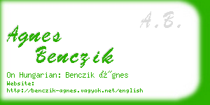 agnes benczik business card